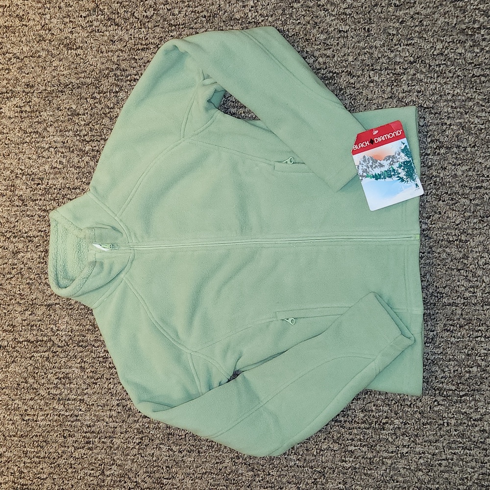 NWT Women's Black Diamond Fleece Jacket Size S Color Green
